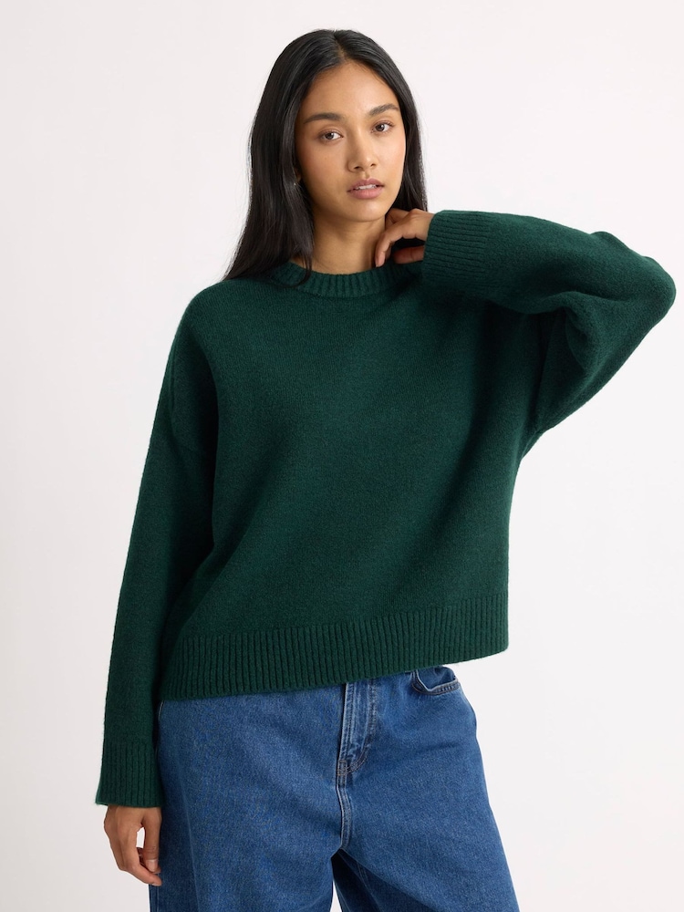Albaray Green Cosy Drop Shoulder Jumper - Image 1 of 5 Albaray Green Cosy Drop Shoulder Jumper - Image 1 of 5