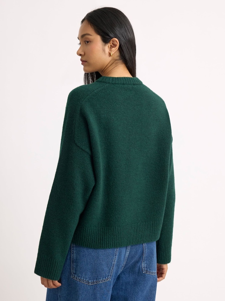Albaray Green Cosy Drop Shoulder Jumper - Image 2 of 5 Albaray Green Cosy Drop Shoulder Jumper - Image 2 of 5