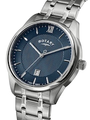 Rotary Silver Blue Dial Stainless Steel Bracelet Watch With Card Holder - Image 2 of 6
