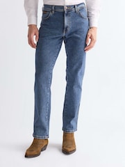 Wrangler Mid Blue Texas Arm Strong Straight Jeans - Image 2 of 5