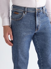 Wrangler Mid Blue Texas Arm Strong Straight Jeans - Image 4 of 5