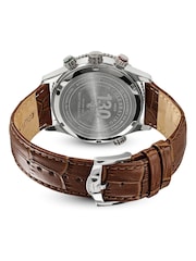 Rotary Brown Pilot Chronograph Green Dial Stainless Steel Leather Strap Watch - Image 3 of 6