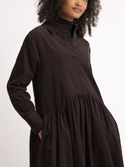 Albaray Brown Baby Cord Midi Dress - Image 3 of 4
