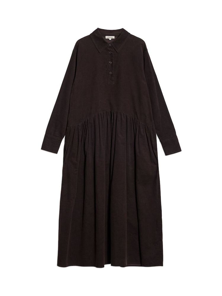 Albaray Brown Baby Cord Midi Dress - Image 4 of 4 Albaray Brown Baby Cord Midi Dress - Image 4 of 4