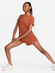 Nike Rust Brown One Classic Dri-FIT Short Sleeve Top - Image 3 of 7