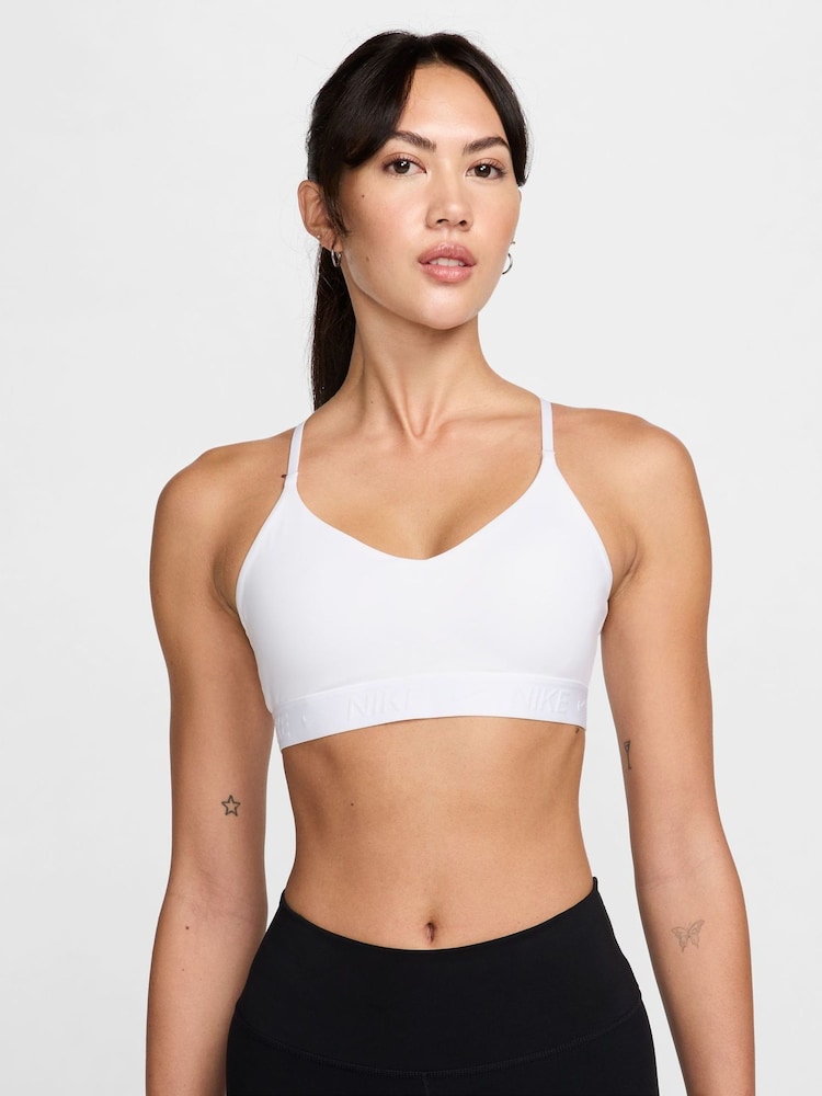 Nike White Indy Light Support Padded Sports Bra - Image 1 of 7