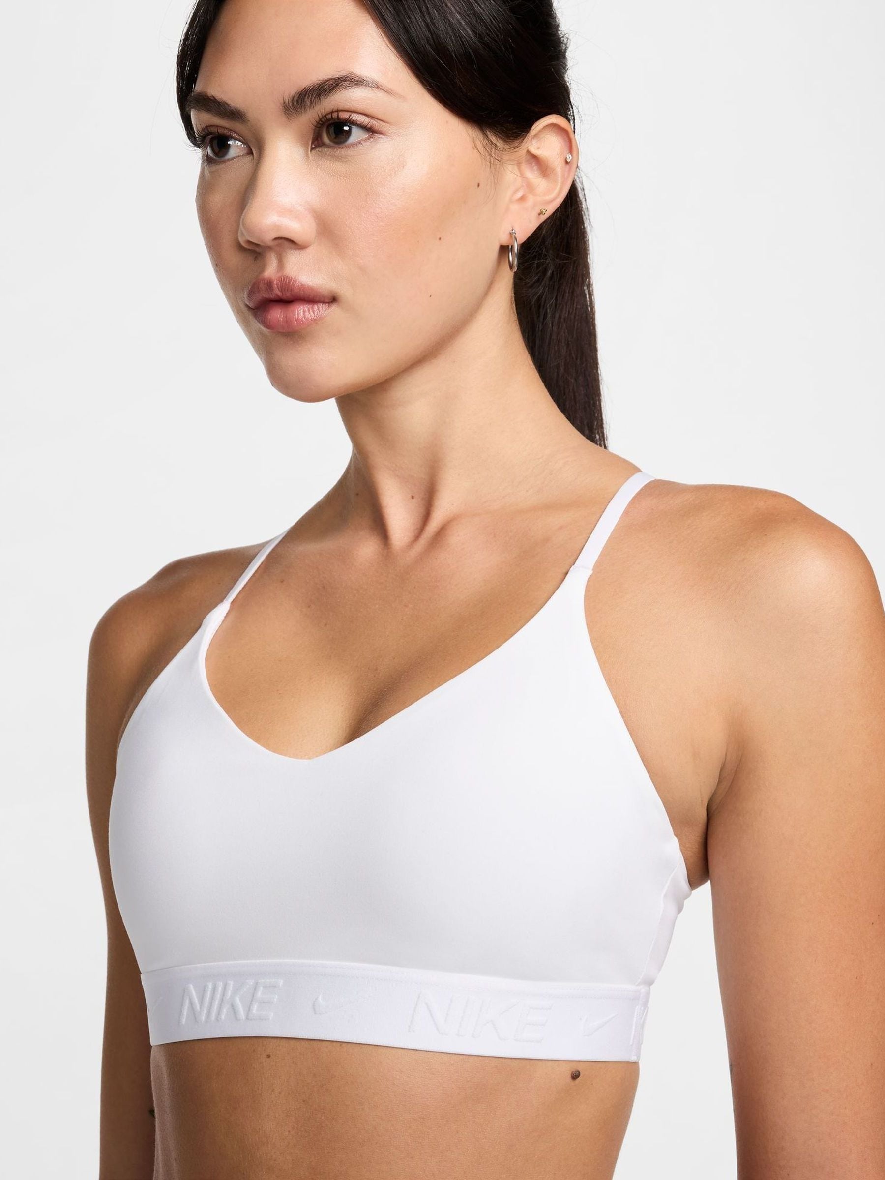 Buy Nike White Indy Light Support Padded Sports Bra from Next Luxembourg