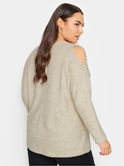 Yours Curve Natural Soft Touch Cut Out Long Sleeve Top - Image 2 of 4