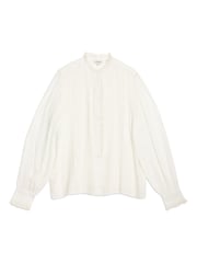 Albaray Cream Lace Edge High Neck Blouse - Image 5 of 5