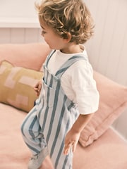 Mineral Green Stripe Dungarees Set (3mths-7yrs) - Image 3 of 10