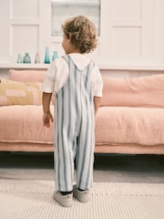 Mineral Green Stripe Dungarees Set (3mths-7yrs) - Image 4 of 10