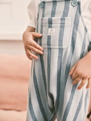 Mineral Green Stripe Dungarees Set (3mths-7yrs) - Image 6 of 10