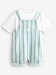 Mineral Green Stripe Dungarees Set (3mths-7yrs) - Image 7 of 10