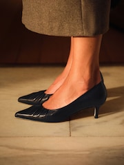 Svart skinn - Russell & Bromley Cathy Ruched Court Heels - Bilde 1 av 4