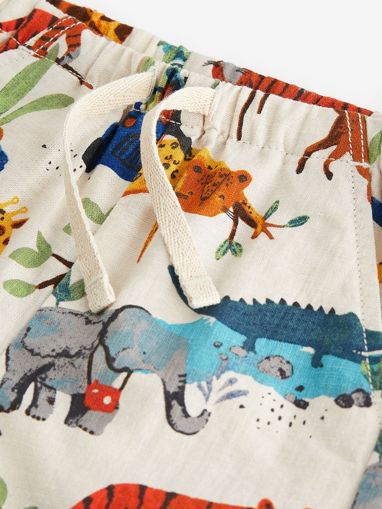 Neutral Safari Linen Blend Pull-On Shorts (3mths-7yrs) - Image 6 of 6