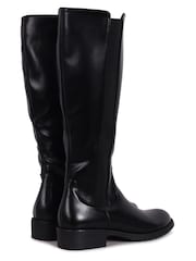 Linzi Black Alma High Leg Riding Boots With Elasticated Panel - Image 5 of 5