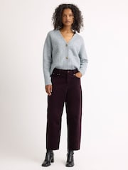 Albaray Burgundy Red Cord Barrel Trousers - Image 1 of 4