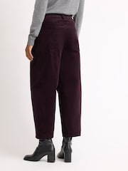 Albaray Burgundy Red Cord Barrel Trousers - Image 2 of 4