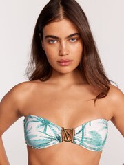 Victoria's Secret White Palm Bandeau Bikini Top - Image 2 of 5