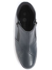Pavers Navy Ladies Wide Fit Leather Ankle Boots - Image 4 of 5