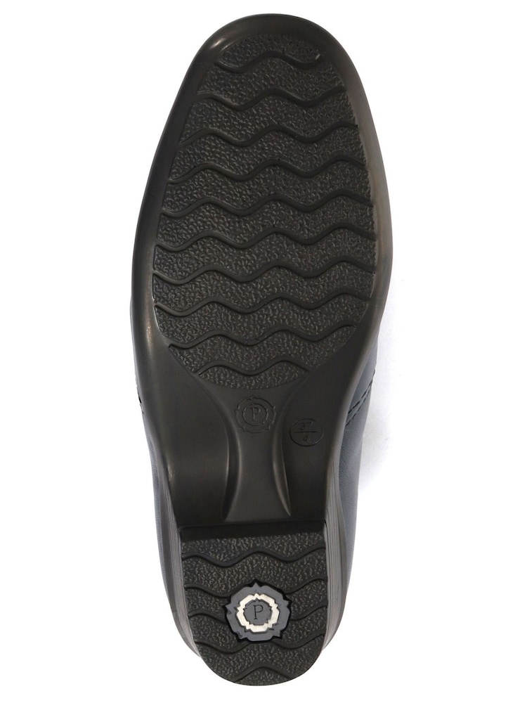 Pavers Navy Ladies Wide Fit Leather Ankle Boots - Image 5 of 5