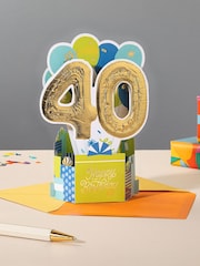 Hallmark Green 40th Birthday Card 3D Pop-Up Paper Wonder - Image 1 of 4