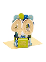 Hallmark Green 40th Birthday Card 3D Pop-Up Paper Wonder - Image 2 of 4