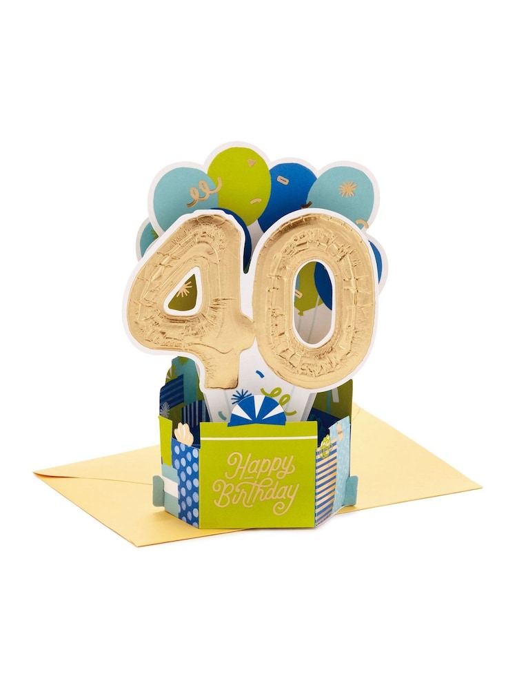 Hallmark Green 40th Birthday Card 3D Pop-Up Paper Wonder - Image 2 of 4
