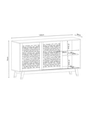 Rockett St George Mango Wood Leopard Print Large Sideboard - Image 4 of 9
