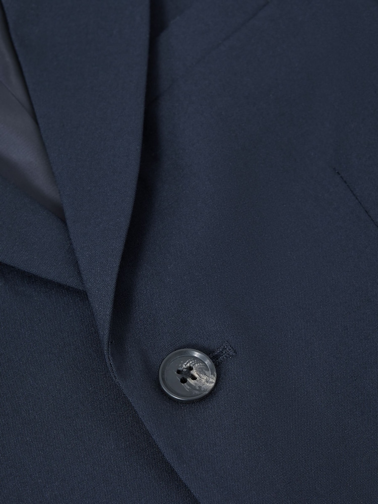 Reiss Navy Hope 9-14 yrs Wool Blend Single Breasted Blazer - Image 6 of 6