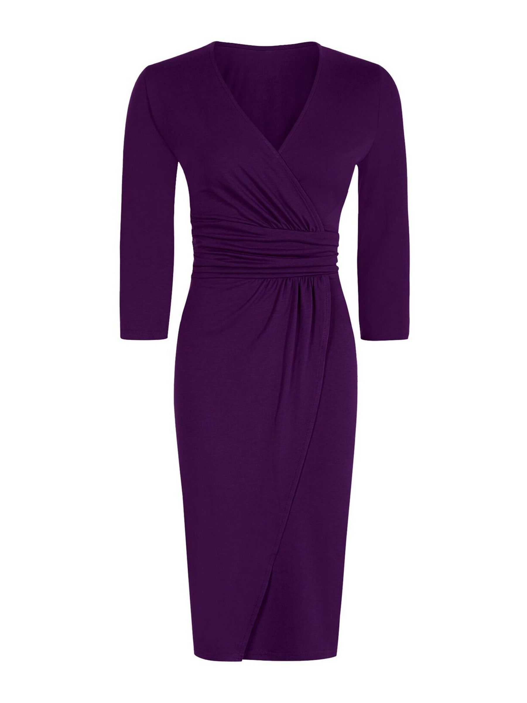 Ascot Mock-Wrap Dress