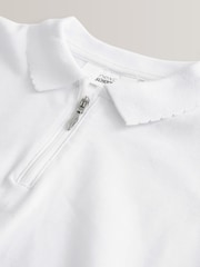 White 2 Pack Zip 100% Cotton Polo Shirts (3-16yrs) - Image 5 of 6