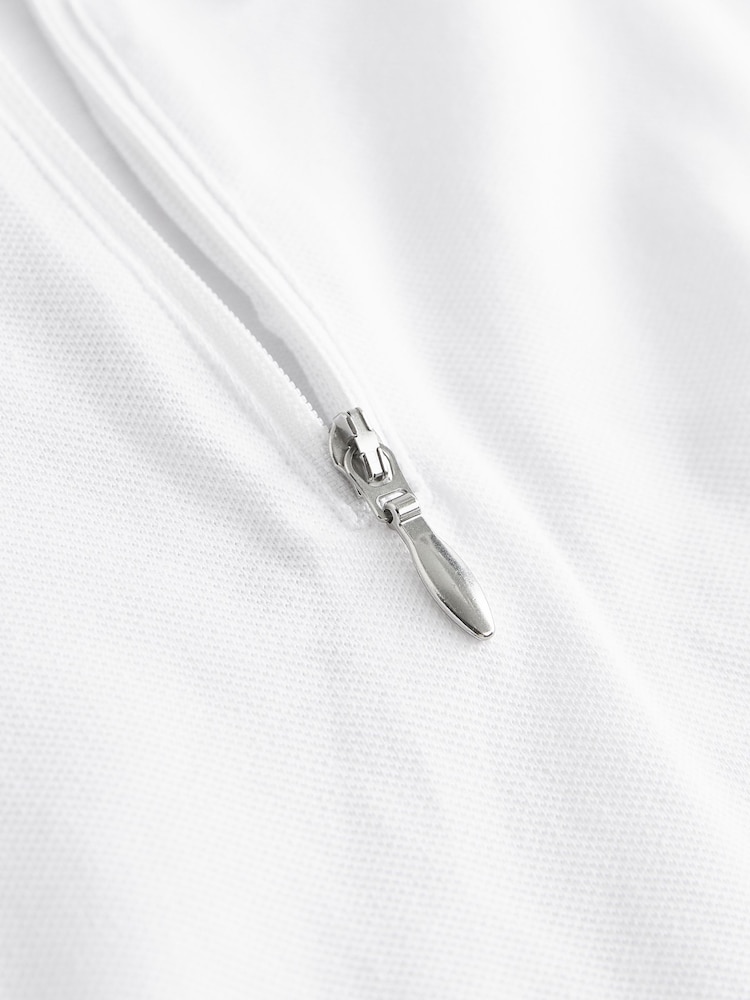 White 2 Pack Zip 100% Cotton Polo Shirts (3-16yrs) - Image 6 of 6