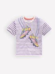 Boden Purple Relaxed Applique T-Shirt - Image 1 of 3