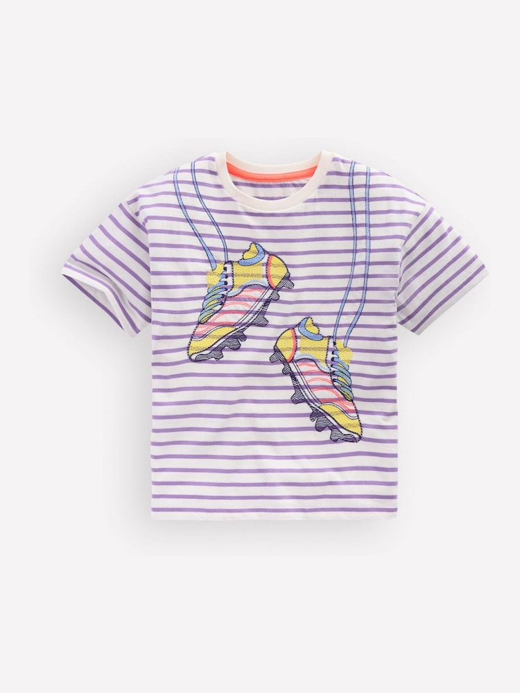 Boden Purple Relaxed Applique T-Shirt - Image 1 of 3 Boden Purple Relaxed Applique T-Shirt - Image 1 of 3