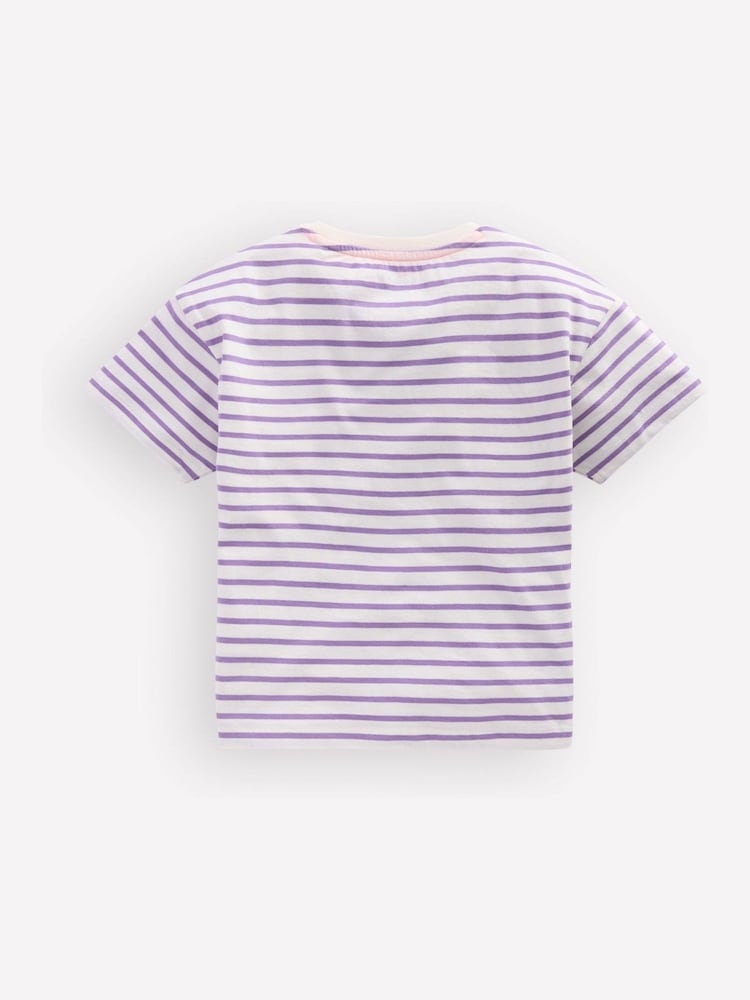 Boden Purple Relaxed Applique T-Shirt - Image 2 of 3 Boden Purple Relaxed Applique T-Shirt - Image 2 of 3