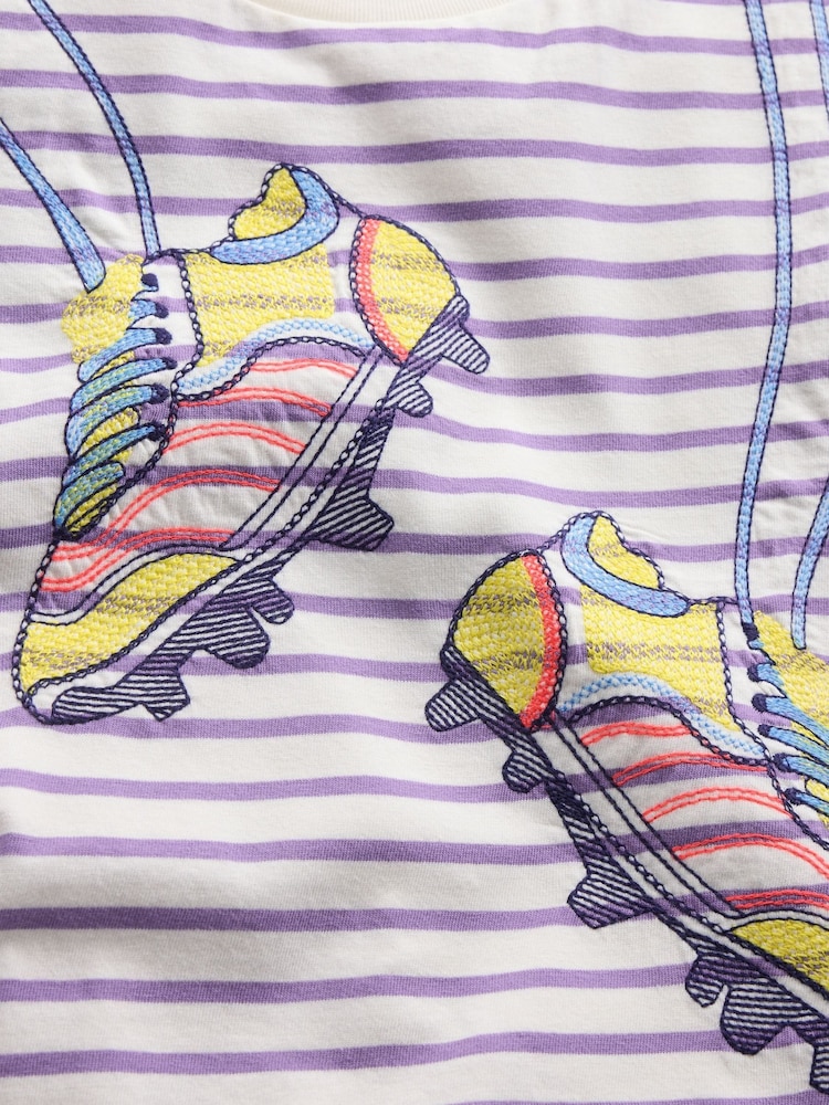 Boden Purple Relaxed Applique T-Shirt - Image 3 of 3 Boden Purple Relaxed Applique T-Shirt - Image 3 of 3