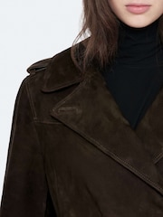 AllSaints Brown Oaker Suede Coat - Image 4 of 8