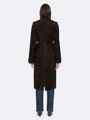 AllSaints Brown Oaker Suede Coat - Image 6 of 8