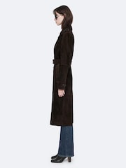 AllSaints Brown Oaker Suede Coat - Image 7 of 8
