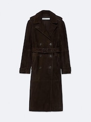 AllSaints Brown Oaker Suede Coat - Image 8 of 8