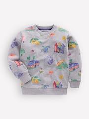 Boden Grey Everyday Printed Sweatshirt - Image 1 of 3