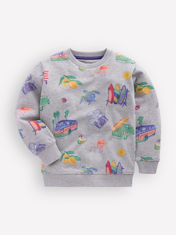 Boden Grey Everyday Printed Sweatshirt - Image 1 of 3