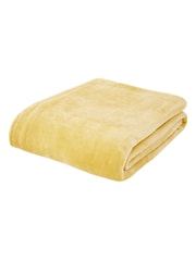 Catherine Lansfield Yellow Raschel Velvet Touch Plush Extra Large Throw - Image 3 of 3