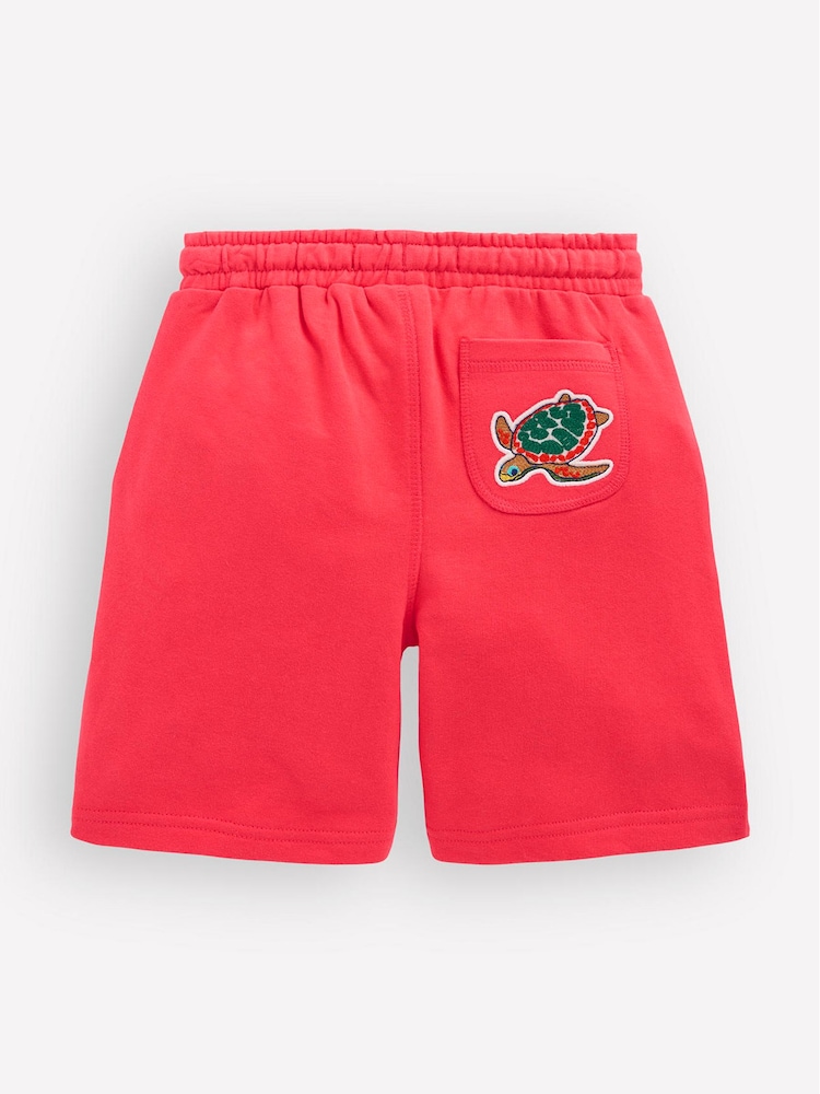 Boden Red Superstitch Badge Shorts - Image 2 of 3 Boden Red Superstitch Badge Shorts - Image 2 of 3