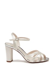 Rainbow Club Cream Wedding Blake Block Heel Bridal Sandals - Image 1 of 4