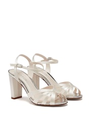 Rainbow Club Cream Wedding Blake Block Heel Bridal Sandals - Image 2 of 4