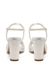 Rainbow Club Cream Wedding Blake Block Heel Bridal Sandals - Image 3 of 4