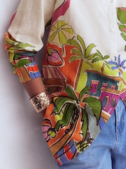 Boden Green Longline Linen Shirt - Image 2 of 6