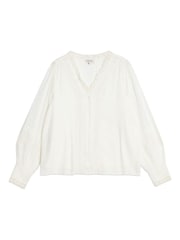 Albaray Cream lace Trim V Neck Blouse - Image 5 of 5